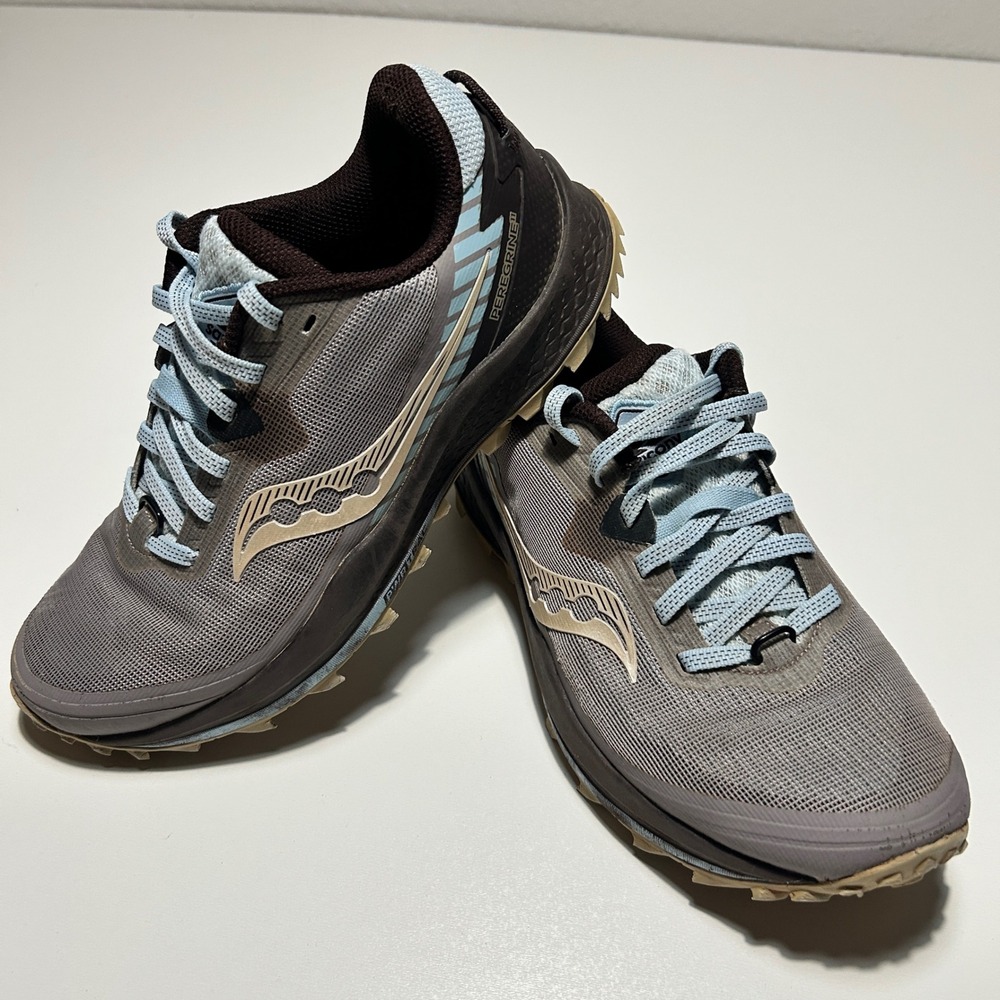 Saucony Peregrine 11 Womens Trail Running Shoes Grey Blue S10641-35 Size 7